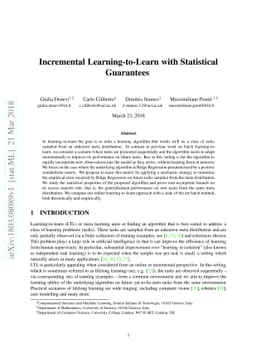 Incremental Learning-to-Learn with Statistical Guarantees
