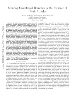 Securing Conditional Branches in the Presence of Fault Attacks