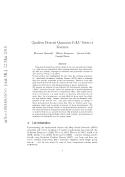 Gradient Descent Quantizes ReLU Network Features