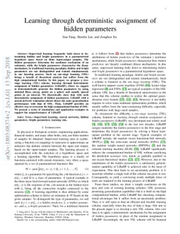 Learning through deterministic assignment of hidden parameters