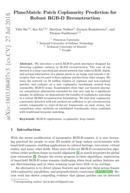 PlaneMatch: Patch Coplanarity Prediction for Robust RGB-D Reconstruction