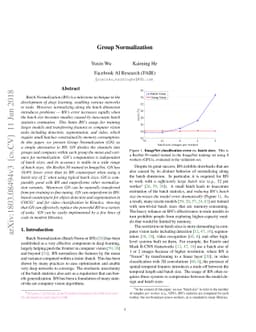 Group Normalization