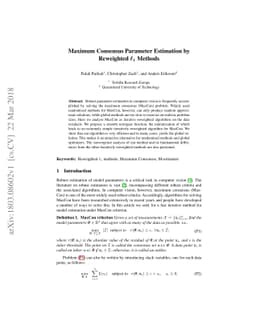 Maximum Consensus Parameter Estimation by Reweighted $\ell_1$ Methods