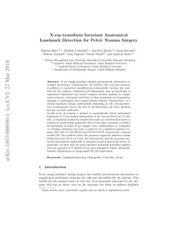 X-ray-transform Invariant Anatomical Landmark Detection for Pelvic
  Trauma Surgery