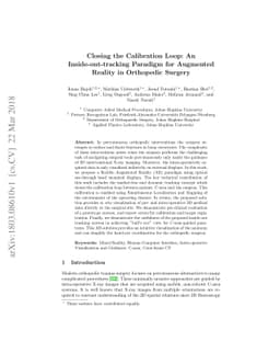 Closing the Calibration Loop: An Inside-out-tracking Paradigm for
  Augmented Reality in Orthopedic Surgery
