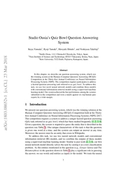 Studio Ousia's Quiz Bowl Question Answering System