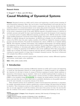 Causal Modeling of Dynamical Systems