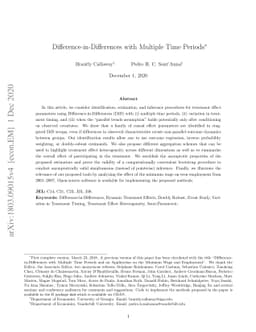 Difference-in-Differences with Multiple Time Periods