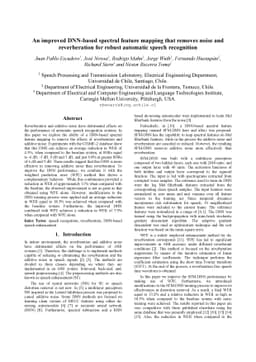 An improved DNN-based spectral feature mapping that removes noise and
  reverberation for robust automatic speech recognition