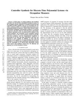 Controller Synthesis for Discrete-Time Polynomial Systems via Occupation
  Measures