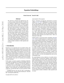 Equation Embeddings