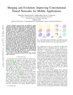 Merging and Evolution: Improving Convolutional Neural Networks for
  Mobile Applications