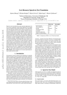 Low-Resource Speech-to-Text Translation