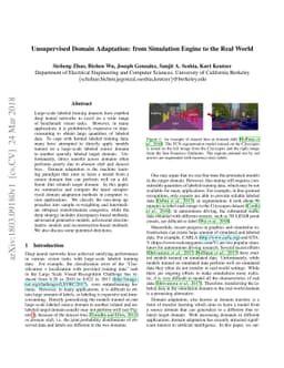 Unsupervised Domain Adaptation: from Simulation Engine to the RealWorld