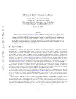 Bernoulli Embeddings for Graphs