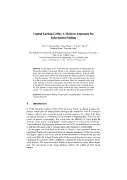Digital Cardan Grille: A Modern Approach for Information Hiding