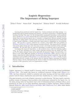Logistic Regression: The Importance of Being Improper
