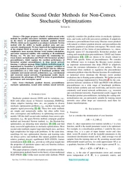 Online Second Order Methods for Non-Convex Stochastic Optimizations