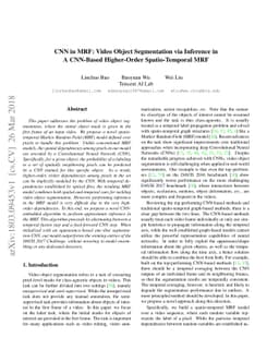 CNN in MRF: Video Object Segmentation via Inference in A CNN-Based
  Higher-Order Spatio-Temporal MRF