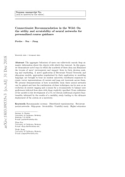 Connectionist Recommendation in the Wild: On the utility and
  scrutability of neural networks for personalized course guidance