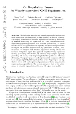 On Regularized Losses for Weakly-supervised CNN Segmentation