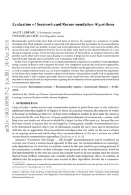 Evaluation of Session-based Recommendation Algorithms