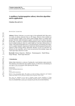 A multilayer backpropagation saliency detection algorithm and its
  applications