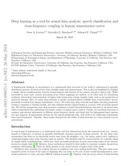 Deep learning as a tool for neural data analysis: speech classification
  and cross-frequency coupling in human sensorimotor cortex