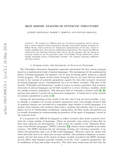 Heat Kernel analysis of Syntactic Structures