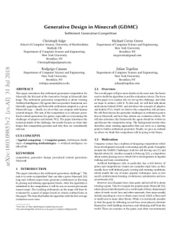 Generative Design in Minecraft (GDMC), Settlement Generation Competition