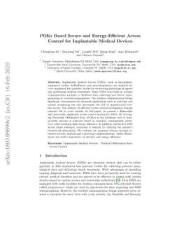 POKs Based Secure and Energy-Efficient Access Control for Implantable
  Medical Devices