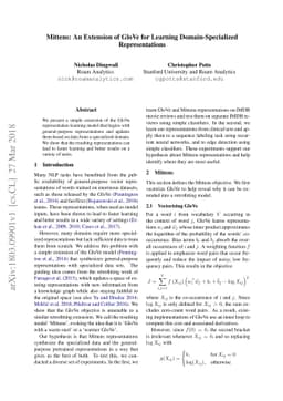 Mittens: An Extension of GloVe for Learning Domain-Specialized
  Representations