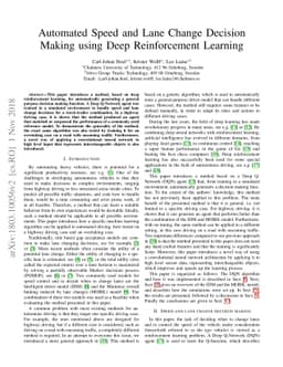Automated Speed and Lane Change Decision Making using Deep Reinforcement
  Learning