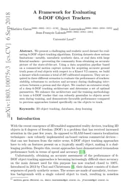 A Framework for Evaluating 6-DOF Object Trackers