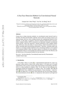 A Fast Face Detection Method via Convolutional Neural Network