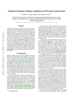 Empirical Evaluation of Speaker Adaptation on DNN based Acoustic Model