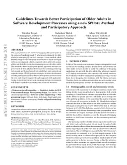 Guidelines Towards Better Participation of Older Adults in Software
  Development Processes using a new SPIRAL Method and Participatory Approach