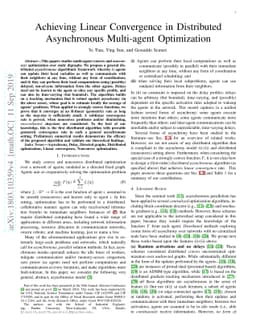 Achieving Linear Convergence in Distributed Asynchronous Multi-agent
  Optimization