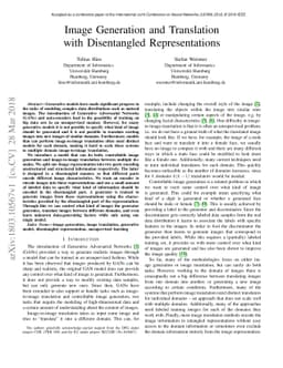Image Generation and Translation with Disentangled Representations