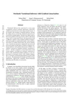 Stochastic Variational Inference with Gradient Linearization
