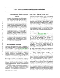 Active Metric Learning for Supervised Classification