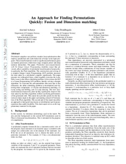 An Approach for Finding Permutations Quickly: Fusion and Dimension
  matching