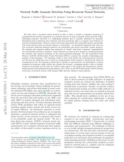 Network Traffic Anomaly Detection Using Recurrent Neural Networks
