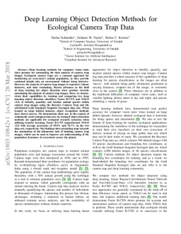 Deep Learning Object Detection Methods for Ecological Camera Trap Data