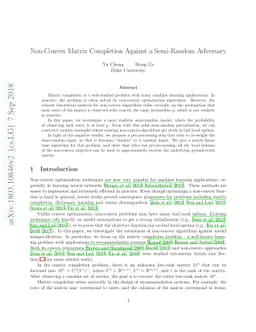 Non-Convex Matrix Completion Against a Semi-Random Adversary