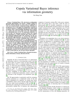 Copula Variational Bayes inference via information geometry
