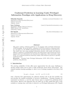 Conformal Prediction in Learning Under Privileged Information Paradigm
  with Applications in Drug Discovery
