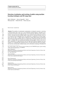Detection, localisation and tracking of pallets using machine learning
  techniques and 2D range data