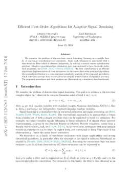 Efficient First-Order Algorithms for Adaptive Signal Denoising