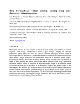 Deep learning-based virtual histology staining using auto-fluorescence
  of label-free tissue